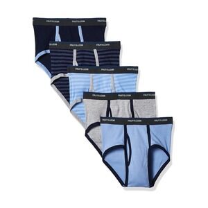 FRUIT OF THE LOOM Boys_ Fashion Brief (Pack of 5), Stripes and Solids, Large